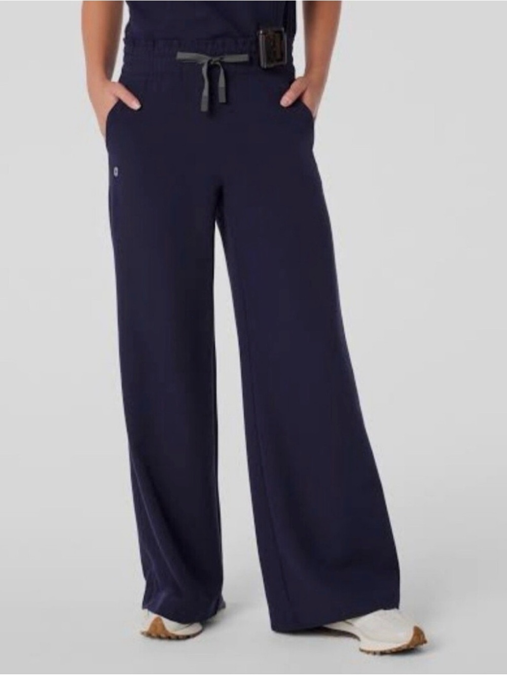 Allison High-Rise Ultra-Wide-Leg Scrub Pant Navy Small